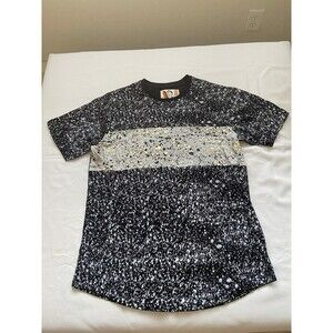 Men’s Large The Rolling Paper Shirt Splatter Black Grey Gold